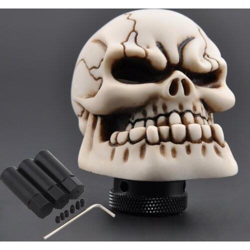 Universal Manual Gear Shift Knob Shifter Lever Knob Skull Head Style Gear Knob Car Accessories Transmission Handle Gear