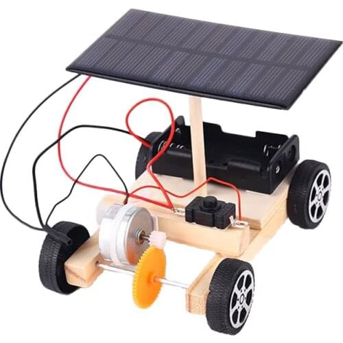 DIY Solar Car Scientific Experiment Pole Physics Invention Craft Childrens Model Toys Educational Painted Childrens Toys