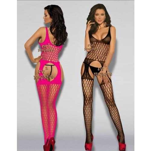 Lingerie sexy hot erotic Sleepwear Babydoll BODYSUIT Mesh Body Stocking Intimate Catsuit Garter strapless underwear adult W085