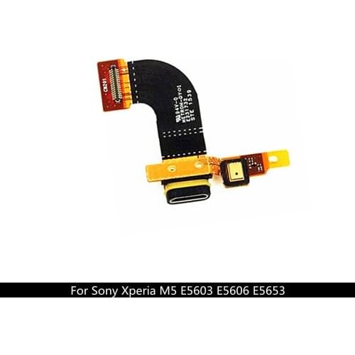 For Sony Xperia M5 E5603 E5606 E5653 USB Charging Plug Port Connecter Flex Cable with Microphone Replacement Parts