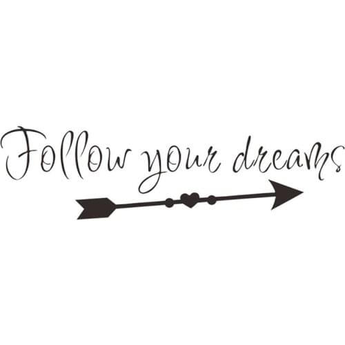 "Follow Your Dream" Phrase Wall Sticker DIY Removable Waterproof Art Wallpaper Decorative Mural