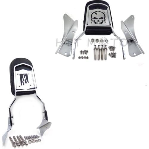 Skull /Flame Backrest For Honda Shadow Spirit VT 750 2001 2002 2003 2004 2005 2006 Sissy Bar Aftermarket Motorcycle Parts Chrome
