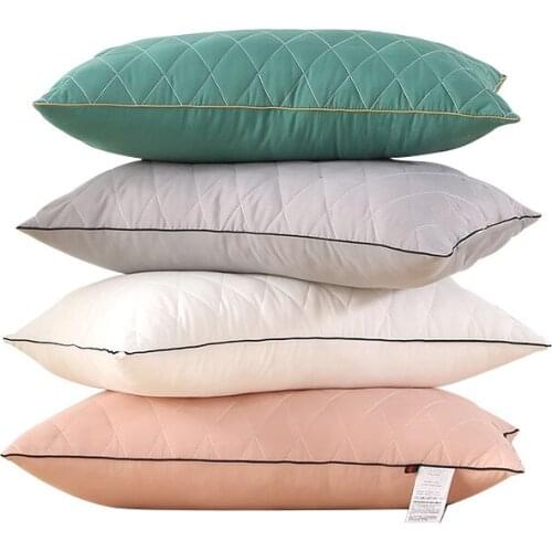 Health Care Bedding Pillows Five-star Hotel Soft Feather Fabric Pillow Super Stretch Neck Pillow Single Size about 45X72CM