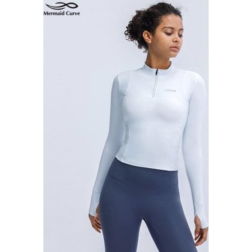 Fitness Top Women Autumn Winter With Bra Pad Half Zipper Running Training T-shirt Exercise Long Sleeves Slim Yoga Shirts Clothes