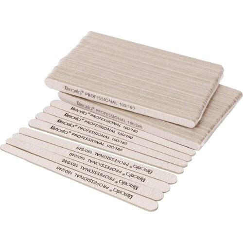 100pcs Nail File 100/180/240 Wooden Nail Buffer Professional Sandpaper Nail Gel Polish Files Strong Thick Sanding Manicure Tools