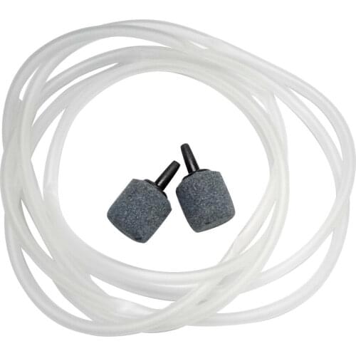 2M Airline Tubing Hosing Pipe 2pcs Air Stone Aquarium Air Pump Accessories