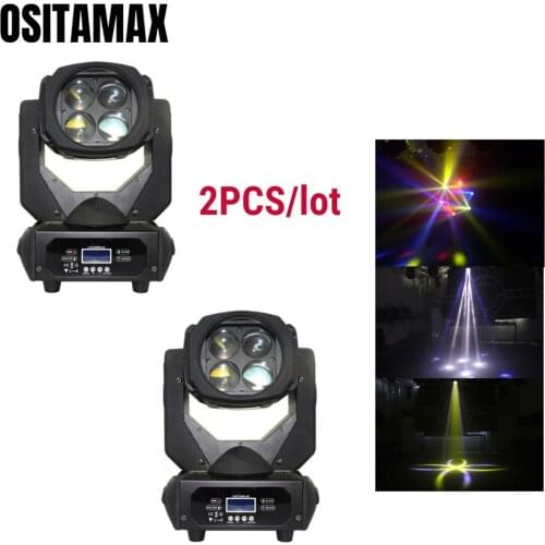 2PCS Lyre LED RGBW Mini Beam Moving Head Light Stage Effect 4x25w DMX512 Control High Power for Disco Christmas Party DJ Wedding