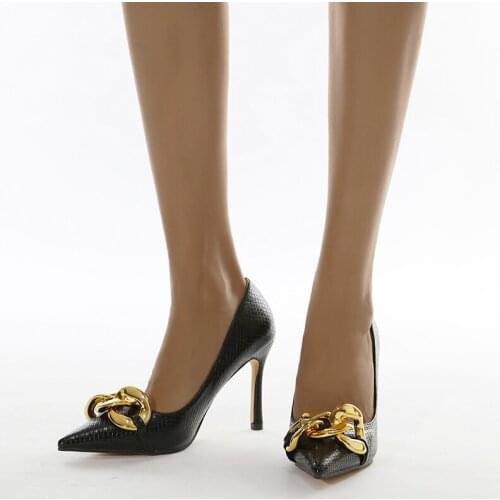 2021 Fashion Women Pointed Toe High Heels Sandals Summer Ladies Metal Thin Heel Sandals Female Party Shoes Casual Slides