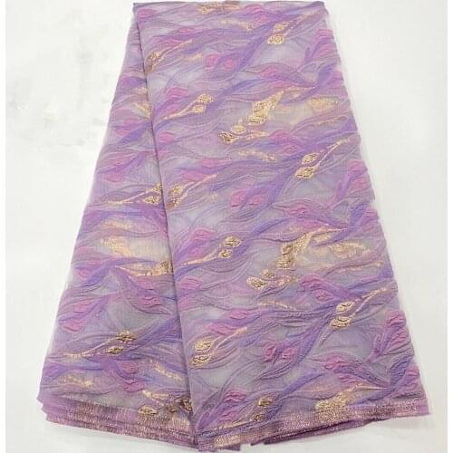 2021 Latest Brocade Jacquard Fabric French Lace Damask High Quality African Organza Cloth Nigerian Tissus Telas For Sewing POZ23