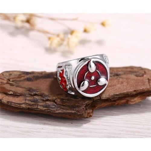 2021 Trend Anime Narutos Universe Hasasuke Metal Rings Men Children Toys Cosplay Accessorie Narutos Jewelry Ring Model Toy Adult