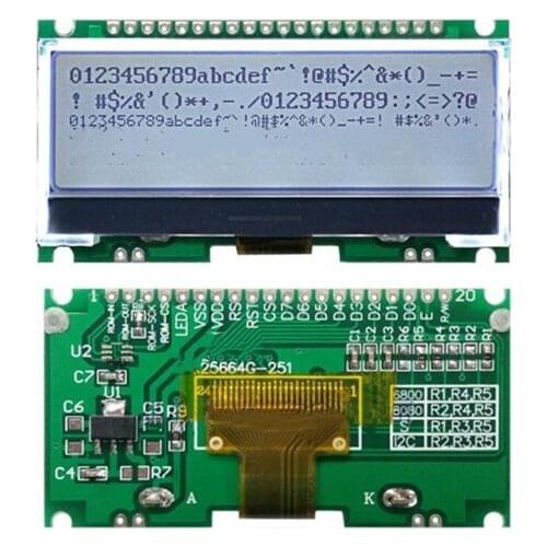 20PIN COG 25664 LCD Screen Module ST75256 Controller 3.3V White Backlight SPI Interface