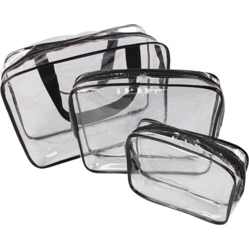 3Pcs/Set Waterproof Cosmetic Bags Outdoor Portable Multifunctional Transparent Universal Travel Makeup Cases