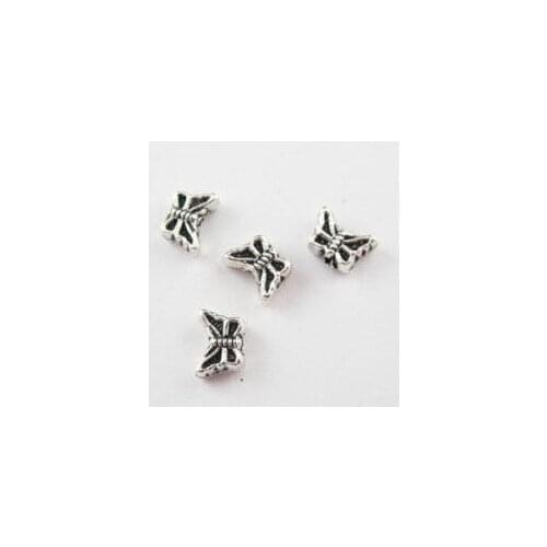 Free Shipping 300Pcs Tibetan Silver Tone Tiny Butterfly Spacer Beads Charms 5x7mm For Jewelry Making Craft DIY