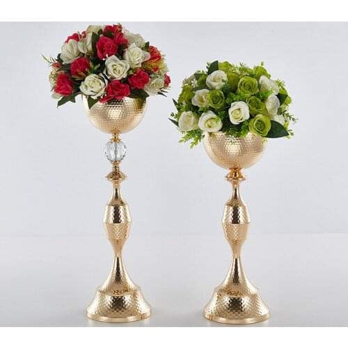 8 pcs/Lot Flower Vases Floor Metal Vase Plant Dried Floral Holder Flower Pots Road Lead Home Wedding Corridor Decoration ZLY008