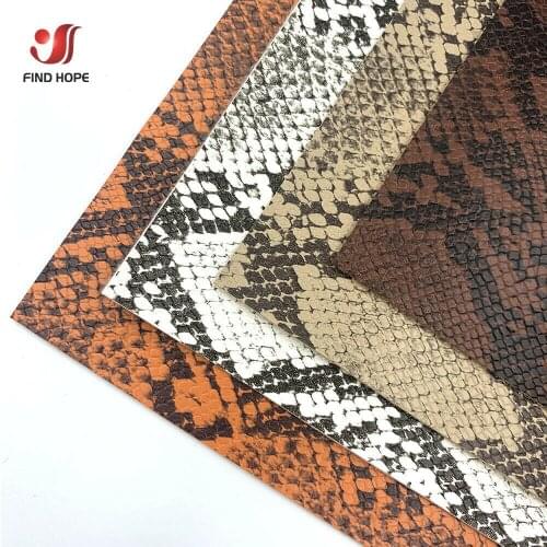 A4 20*30cm Retro Snakeskin Pattern Faux PU Leather Fabric High Quality Synthetic Embossed For Bag Sofa Earring Sewing DIY Craft