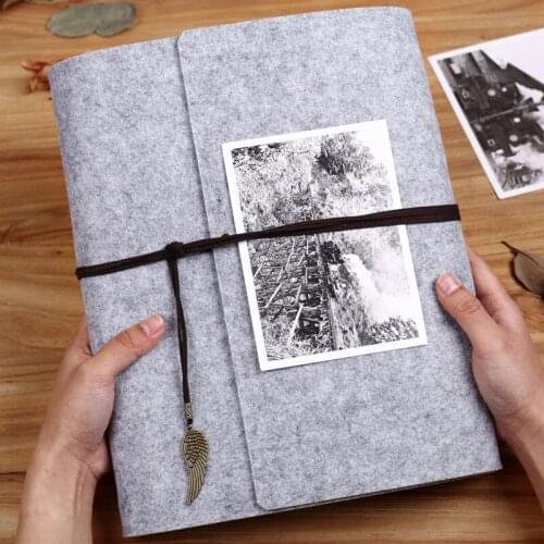 A4 Velvet Felt Cover Loose-leaf Albums Handmade Photo Album DIY Album 50 Sheets Family Friends Wedding Gift