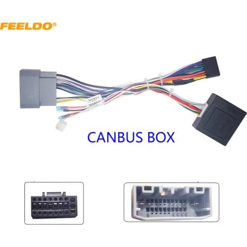 FEELDO Car 16pin Android Wiring Harness With Canbus For Jeep Wrangler JK (2008–2018) Aftermarket Stereo Installation #HQ6569