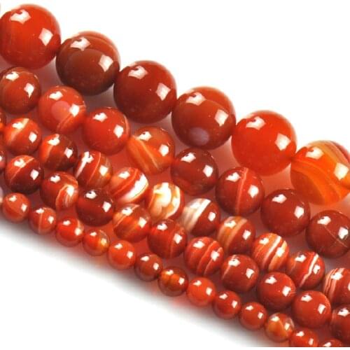 Red Beads Round Carnelian Selectable 4 6 8 10 mm Natural Stone Beads For Jewelry Making Diy Bracelet Necklace