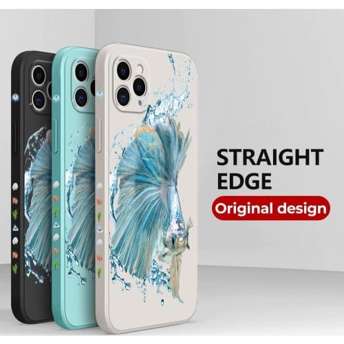 For iPhone 12 Pro Max Mini 11 XS X XR 7 8 Plus SE 2020 Case 3D Embossed Carp Fish Full Protect Lens Printing Bumper Cover Fundas