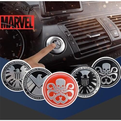 Disney Marvel Car Start Button Decorative Sticker Switch Modification Special Ignition Ring Captain America Decorative Sticker