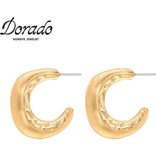 Dorado Hoop Earrings Small For Women Half Round Fashion Statement Copper Party Jewelry Circle 2021 New Hot Sale Brincos
