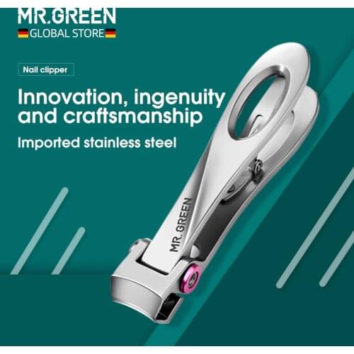 MR.GREEN Nail Clippers Stainless Steel Wide Jaw Opening Manicure Fingernail Cutter Thick Hard Ingrown Toenail Scissors tools