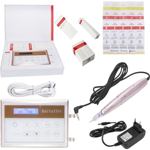Tattoo Power Supply Machine Pen Kit Swiss Motor Microblading Cartridge Needles Eyebrow Lip Eyeliner Permanent Makeup Tattoo Kit