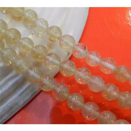 6mm 8mm10mm Fashion Yellow Watermelon Tourmaline Stone Beads Round Loose Beads Accessory Parts 15inch Girl Jewelry Making Design