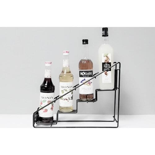 Molin 4 bottle wire diplay rack/Monin syrup rack coffee storage rack multifunction milk tea cup rack display