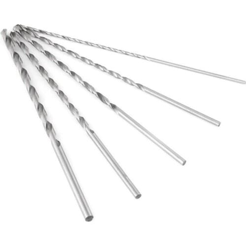WSFS Hot 5PCS Extra Long High-speed Steel Drill Bit Sets Straight Shank Twist Drill Bit Tool 2-5mm for Wood