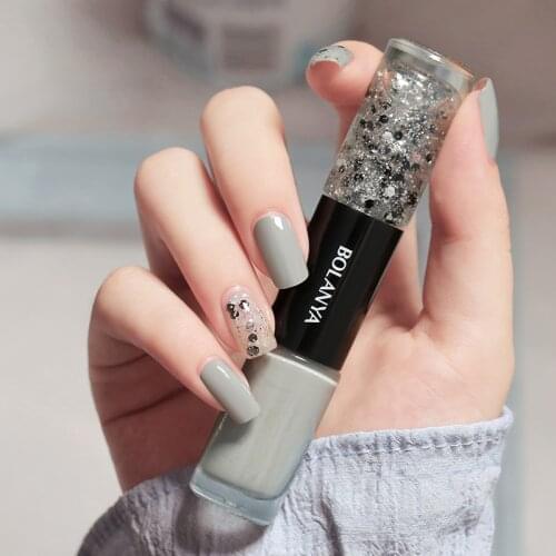 New Double-Head Nail Polish Free Baking Quick Drying Long-lasting Non-fading Net Red Sequin Nail Polish Waterproof Nail Polish