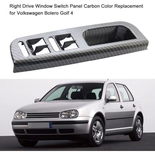 Right Drive Window Switch Panel Carbon Color Replacement for Volkswagen Golf 4