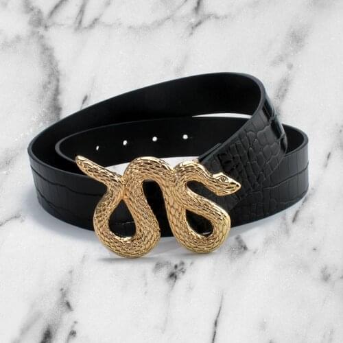Soft PU Leather Belt Snake Shape Pin Buckle Women Belt Causal Female Jeans Pants Waist Belt