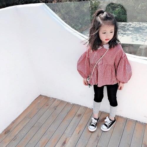 Baby Girl Plaid Shirt 2019 Spring Fashion New Toddler Girls Lovely Shirt Kids Casual Long Sleeve Blouse Baby Girl Top Tees 2-7Y