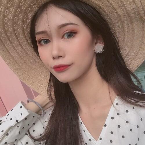 S925 Silver Needle Resin Transparent Effect Three-dimensional Flower Earrings Stud Earrings Flower Earrings Resin Earrings