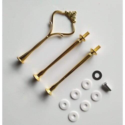 Pink/gold Fruit Display Rack Handle Triple Layer Double layer Portable Cake Stand Candy Fitting Hardware Rod Plate Stand