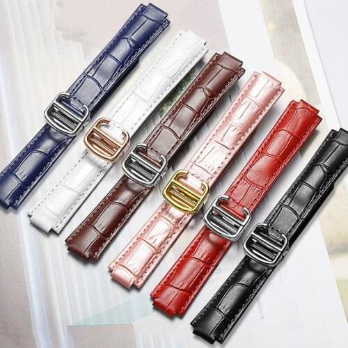 Convex Edge Watchbands For Carier BALLON BLEU DE CARTIER Watch Accessorie Genuine Leather Watch Strap Chain Watch Bracelet Belt