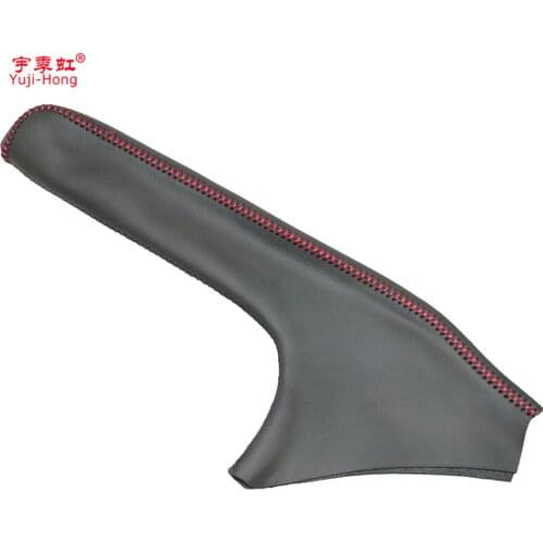 Yuji-Hong Car Handbrake Cover Case for Hyundai Tucson 2006-2013 Auto Handbrake Grips Car Styling Genuine Leather Black/Red