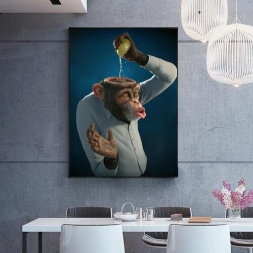 Funny Orangutan Horror Prank Painting Painting Prints Poster HD Pictures Printed on Canvas Used for Home Room Aesthetics Decor