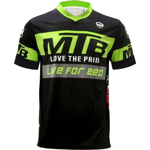 Green Motorcycle Jersey Moto Downhill Clothing Bicycle MTB Motocross short sleeves