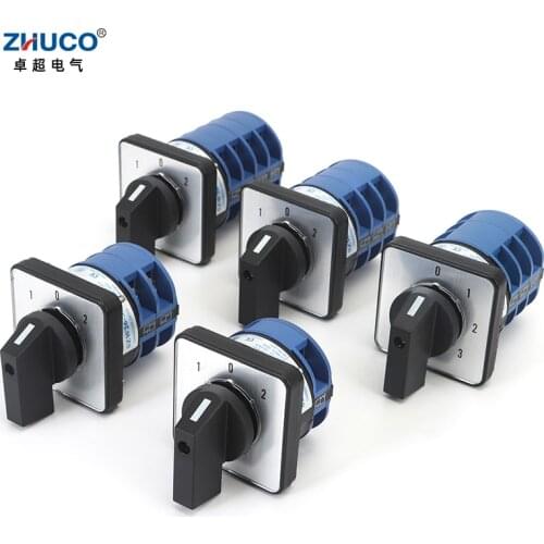 ZHUCO SZW26/LW26-32 32A On-Off-On 3 Position 1-4 Phase 1-0-2 Cam Automatic Changeover Switch D101.1 D202.2 D303.3 D404.4 240V
