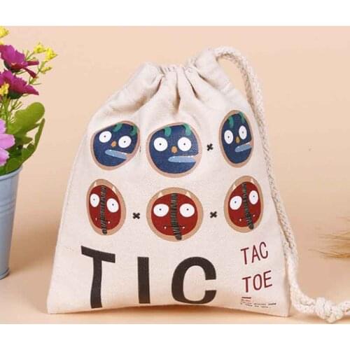 100pcs/lot Printed Logo Canvas Cotton Makeup Jewelry Storage Packing Bag Pouch Drawstring Bags Shopping Bag For Wedding Gifts