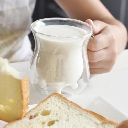 250ML Double Wall Glass Mug Resistant Tea Beer Mug Milk Lemon Juice Cup Drinkware Lover Coffee Cups Mug Gift