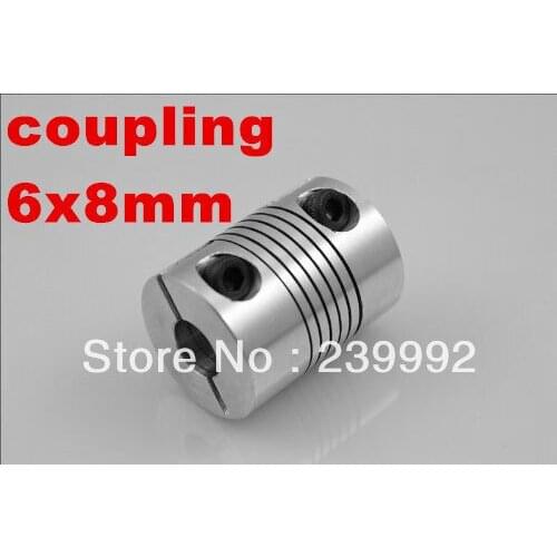 3pcs/lot 6mmx8mm CNC motor flexible coupling 6mm to 8mm stepper motor shaft coupling OD20 L25
