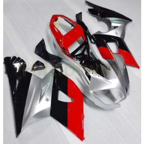 5Gifts+Custom silver red Motorcycle cowl for 600 2003 2004 2005 650 2003-2005 ABS motor Fairing kit
