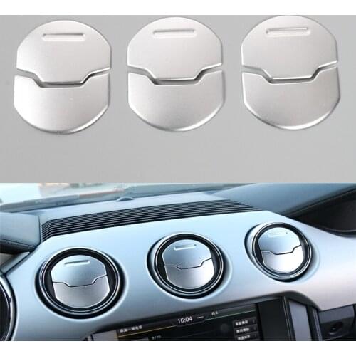 6Pcs/set Car Interior Front Dashboard Air Outlet Vent Trim Cover Sticker Styling For Ford Mustang 2015 2016 Aluminum