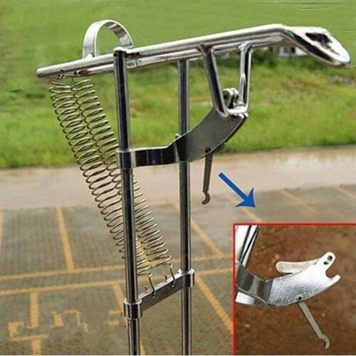 Automatic Adjustable Tackle Bracket Double Spring Fishing Rod Holder Angle Fish Pole Holding Bracket Outdoor Stainless Steel