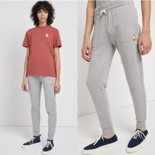 2021 Spring Autumn New Fashion Meditation Fox Embroidery Design Classic Brand Cotton Womens Sports Pants Casual Pants M7