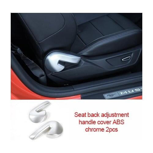 For Ford Mustang 2015-2020 red ABS chrome carbon fiber Seat back adjustment handle cover 2pcs