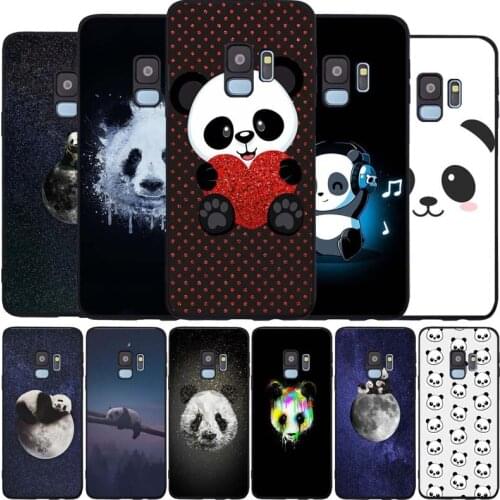 Pandas black Soft phone Case For Samsung S20 S10 S9 S8 S7 edge Plus Lite Note 8 9 10 A6 A7 A8 A9 2018 Cover